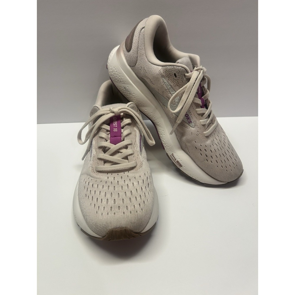 Brooks Ghost 16 Womens 7.5 Running Shoes Grey Purple DNA LOFT Nitrogen Injected